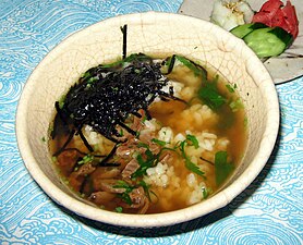 Chazuke with nori and hamaguri clams