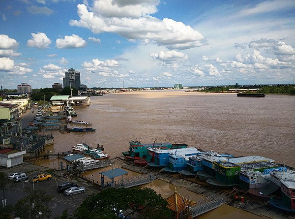 Sibu is located at 105 km from the river mouth