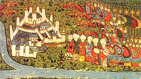 Osmanská miniatura obléhání Bělehradu v roce 1456