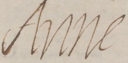 Signature of Anne of Austria, Queen mother of France in 1641.png