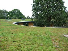 A view across the Sky Garden green roof showing the ancient oak tree standing at the centre of the British Horse Society Headquarters. Sky Garden British Horse Society Green Roof.JPG