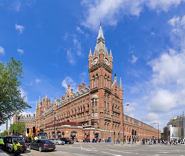 The Midland Grand Hotel at St Pancras station, the London terminus of the Midland Railway in June 2012