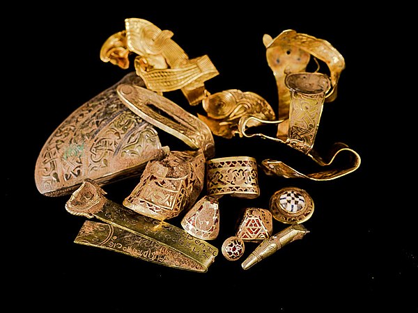 The Staffordshire Hoard was discovered in a field near Lichfield