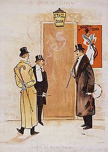 Stage Door Johnnies waiting after A Gaiety Girl Stage Door Johnnies (drawing).jpg