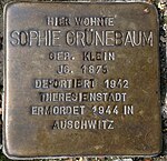 Stolperstein Sophie Gruenebaum Ottostr 7.jpg