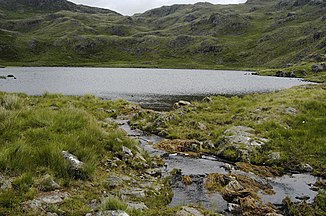 The Blea Beck at its origin in the Stony Tarn