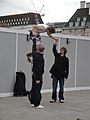 Street performers at South Bank, Lambeth (borough), London in November 2011.