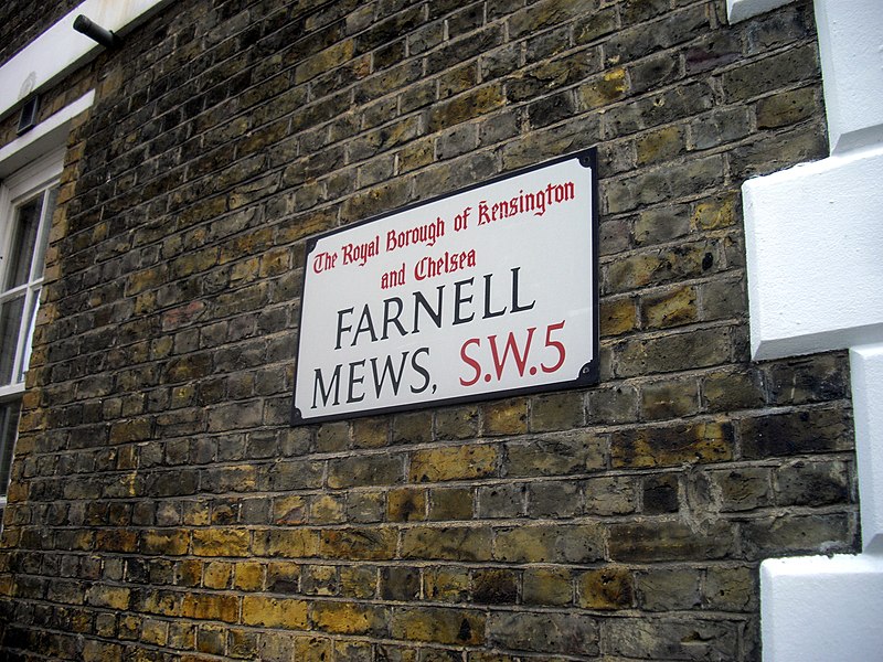 File:Street sign, Farnell Mews - geograph.org.uk - 2831425.jpg