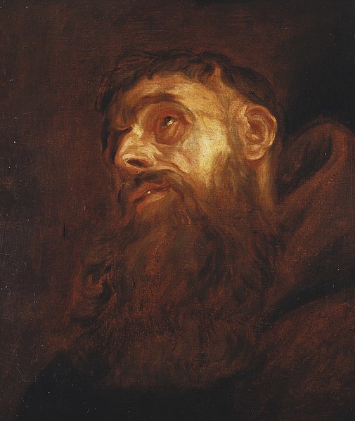 File:Style of Anthony van Dyck (1599-1641) - Head of a Bearded Saint or Monk - RCIN 406099 - Royal Collection.jpg