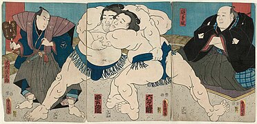 Cena de luta de sumô c.  1851