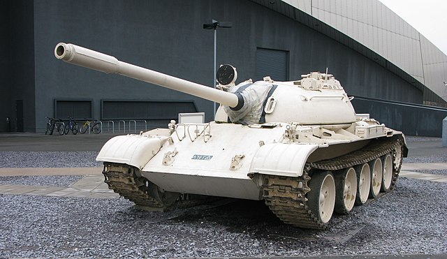 A T-55 tank on display at the Imperial War Museum