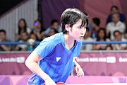 Deutsch: Tischtennis bei den Olympischen Jugendspielen 2018; Tag 9, 15. Oktober 2018; Mixed, Finale, Mixed-Doppel – Miu Hirano (JPN) gegen Sun Yingsha (CHN) 2:3 English: Table tennis at the 2018 Summer Youth Olympics at 15 October 2018 – Mixed Final, Mixed-Double – Miu Hirano (JPN) Vs Sun Yingsha (CHN) 2:3