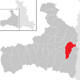 Poloha obce Taxenbach v okrese Zell am See (klikacia mapa)