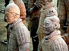 Note how the faces of these two soldiers differ from each other. Each statue was constructed to be unique.