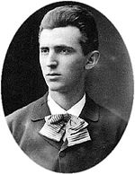 Nikola Tesla pada umur 23, 1873 dan paspot beliau pada 1883