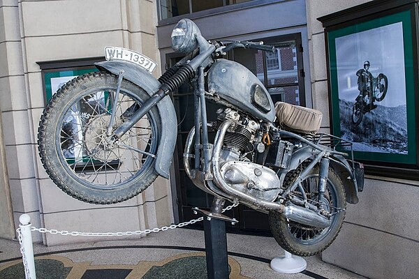 Replica of the motorcycle used by McQueen and Ekins.