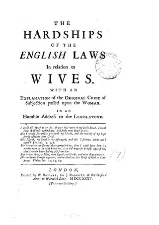 <i>The Hardships of the English Laws in Relation to Wives</i> 18th century legal treatise