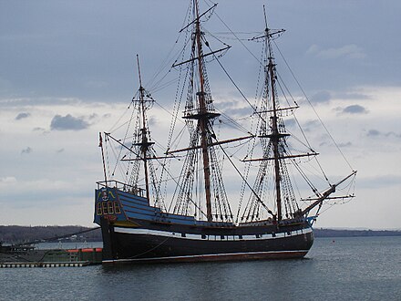 Replica of the ship Hector in 2009. The original ship brought 169 settlers from the Isle of Skye to Nova Scotia in 1773.