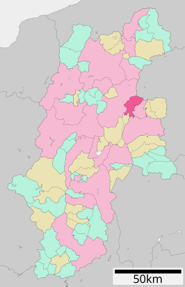 Situering van Tōmi in de prefectuur Nagano