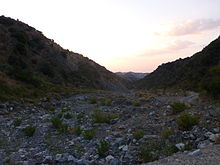 Letto prosciugato del torrente Pardalà all'alba agosto 2013