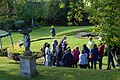 Tour group at Keston Roman Mausoleum in Keston. [456]