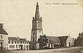 Trévé : l'église paroissiale vers 1920 (carte postale Émile Hamonic).