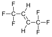 Structural formula of (E) -1,1,1,4,4,4-hexafluoro-2-butene