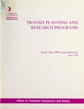 Thumbnail for File:Transit planning and research programs - fiscal year ... project directory - Office of Technical Assistance and Safety, Federal Transit Administration, U.S. Dept. of Transportation (IA transitplanningr00unit 1).pdf