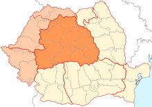 Transsilvanië se ligging in Roemenië