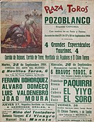 Cartel ilustrado con la obra "Trincherazo de Curro" de la corrida del 29 de septiembre en Pozoblanco.
