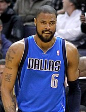 Tyson Chandler was named to the NBA All-Defensive Second Team as a Maverick. Tyson Chandler Mavs cropped.jpg