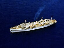 USS Hunley (AS-31) USS Hunley (AS-31) off Agana Bay, Guam, on 1 August 1980 (6451565).jpg