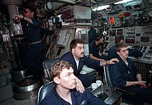 Sailors at work on the Pargo in April 1991. USS PARGO Sturgeon Class.jpg