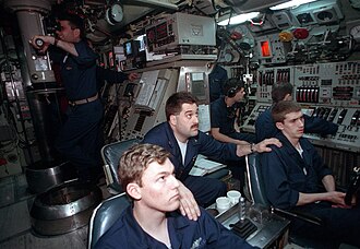 Sailors at work on the Pargo in April 1991. USS PARGO Sturgeon Class.jpg