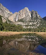 Upper Yosemite fall with reflection California