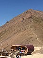 View of Shymbulak Peak in summer from Talgar Pass