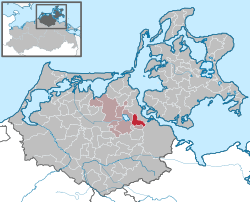 Elhelyezkedése Mecklenburg-Elő-Pomeránia térképén