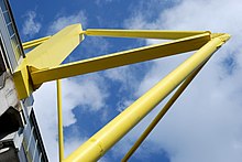 The yellow pylons that give the stadium its characteristic exterior.