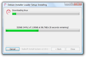 win32-loader ruft das Debian-Installationsprogramm unter Windows Vista ab