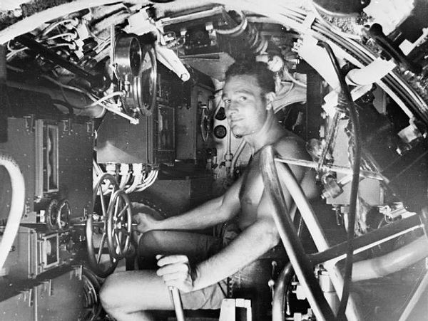 Crew of a British X-class midget submarine, part of the British Pacific Submarine Fleet