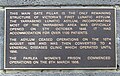 Plaque on one of the gate posts of Yarra Bend Asylum.