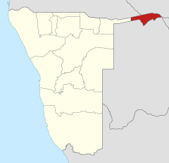 Karte Sambesi (Region) in Namibia