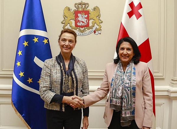 Pejčinović Burić with Georgian president Salome Zourabichvili in November 2019