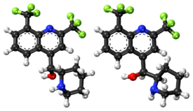 (RS, SR) -mefloquine ball-and-stick model.png