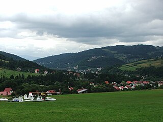 Międzybrodzie Żywieckie Village in Silesian, Poland