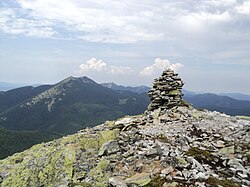 Вид з вершини Малого Ґорґану на Довбушанський хребет