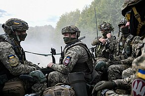 参与«Saber Junction-2018»的乌军士兵。