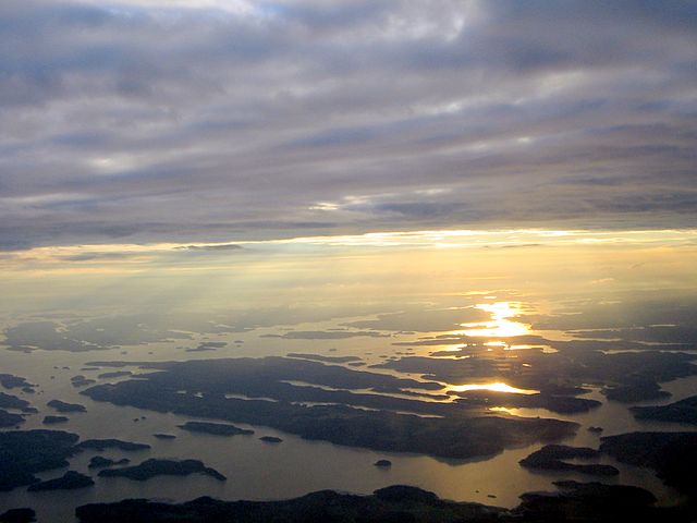 The Archipelago Sea with many islands in southwestern Finland
