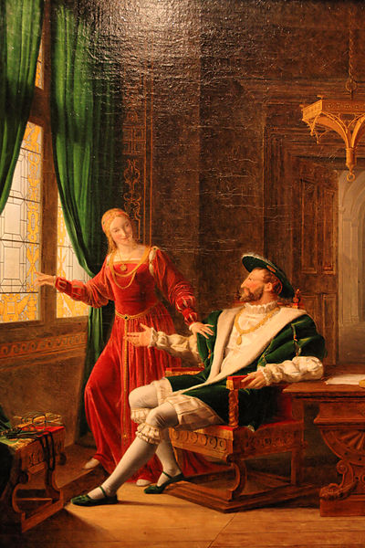 File:005. François Ier montre à Marguerite de Navarre, sa sœur, les vers qu'il vient d'écrire sur une vitre avec son diamant by Fleury François Richard - détail DxO hdr.jpg