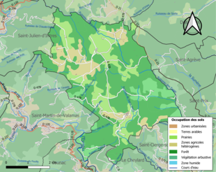 Farvekort, der viser arealanvendelse.